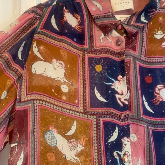 Sezane Tianna Astrological, Zodiac print blouse - Picture 4 of 10